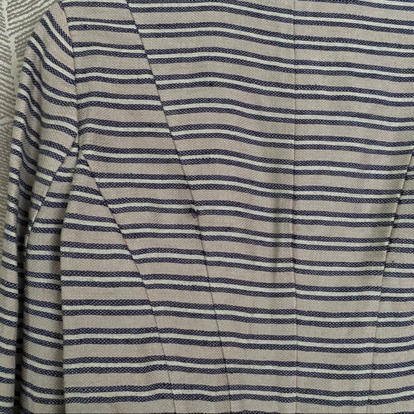 LOFT 👜 Tan/Blue Linen Blazer - Picture 6 of 9